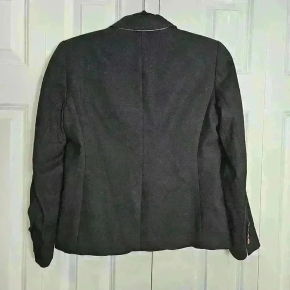 J Crew Women’s Blazer Sz 6 Petite Black Schoolboy Gold Buttons Jacket - Picture 2 of 8